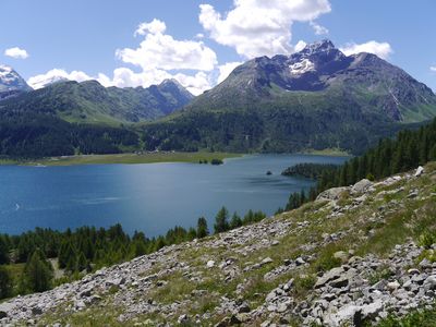 Maloja Silvaplana Panoramaweg Schweiz