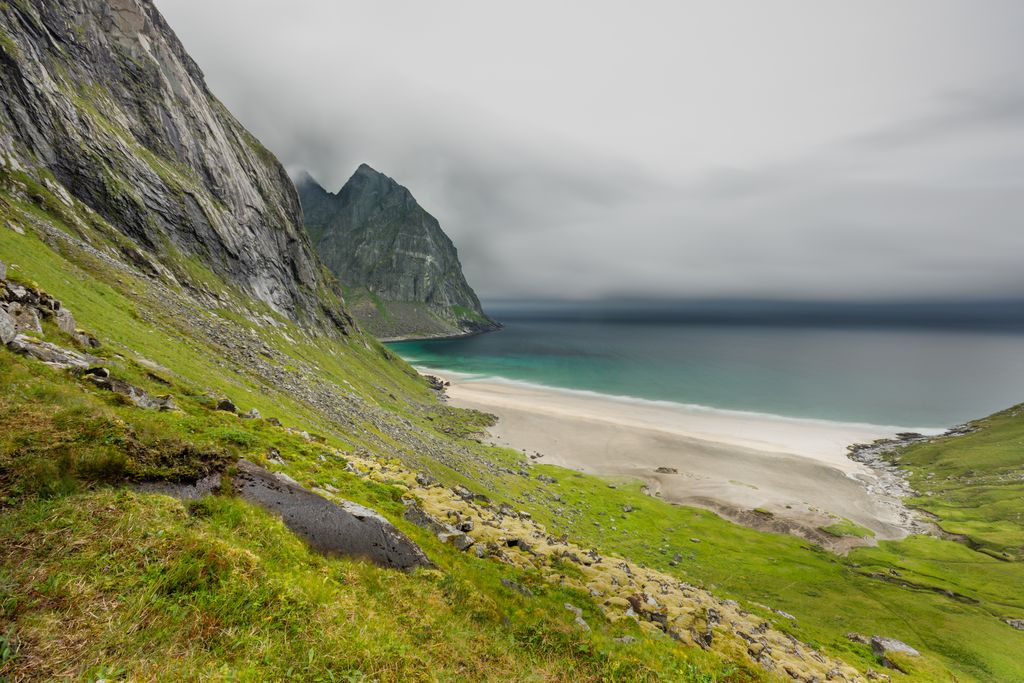 Kvalvika Beach in Norwegen (Nicolas Stettler)